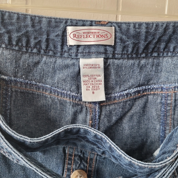 Vintage 90s Jean Skirt Midi Northern Reflections 100%cotton with Belt - Picture 3 of 7